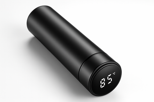 Smart Thermos Bottle with LED Temperature Display – 500ml, Black
